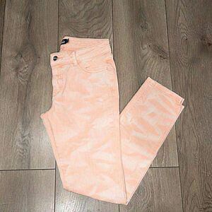 Kate Spade Saturday Coral Watercolor Dyed Skinny‎ Ankle Jeans Size 26